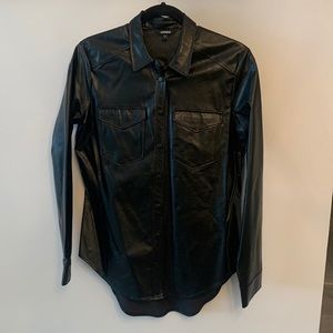 Express Faux Leather Shirt Jacket